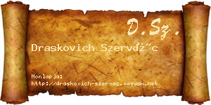 Draskovich Szervác névjegykártya